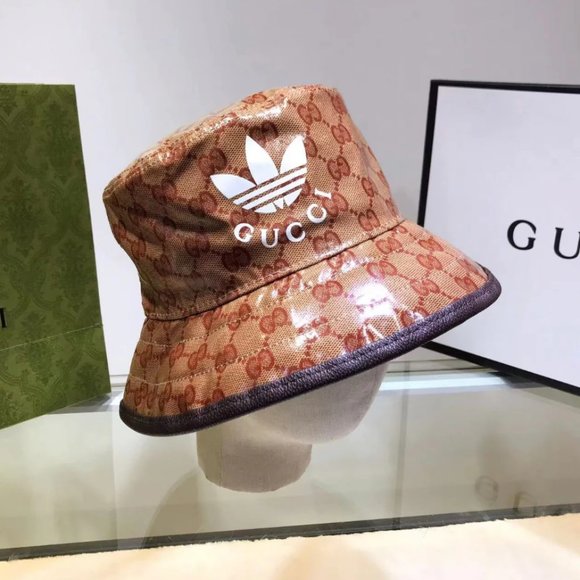 NEW Never worn Gucci x Adidas Bucket Monogram Logo Hat in Brown - Picture 2 of 10